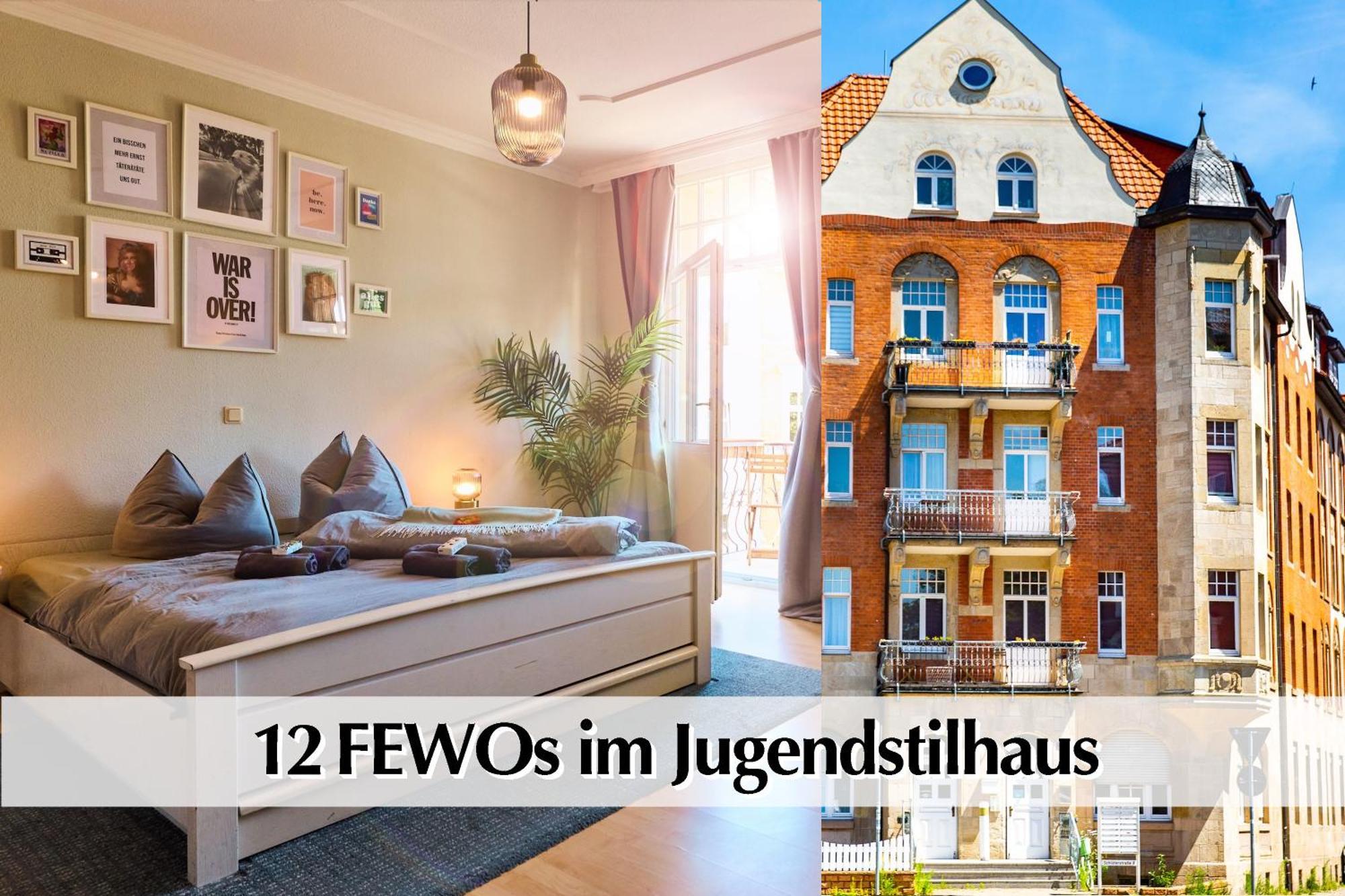12 Fewos Im Jugendstilhaus Mit Aufzug, Terrasse, Kingsize-Bett, Smart-Tv, Etc Эрфурт Экстерьер фото