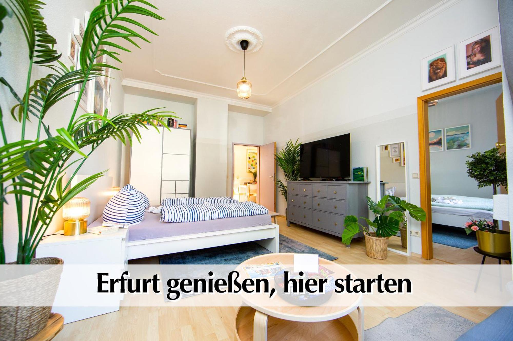 12 Fewos Im Jugendstilhaus Mit Aufzug, Terrasse, Kingsize-Bett, Smart-Tv, Etc Эрфурт Номер фото